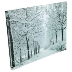 Northlight LED Lighted Fiber Optic Twinkling Snow Covered Tree Scene Canvas Wall Art 15.75" X 11.75" -Chic Christmas Decoration northlight nj83099 2 37732.1665610740