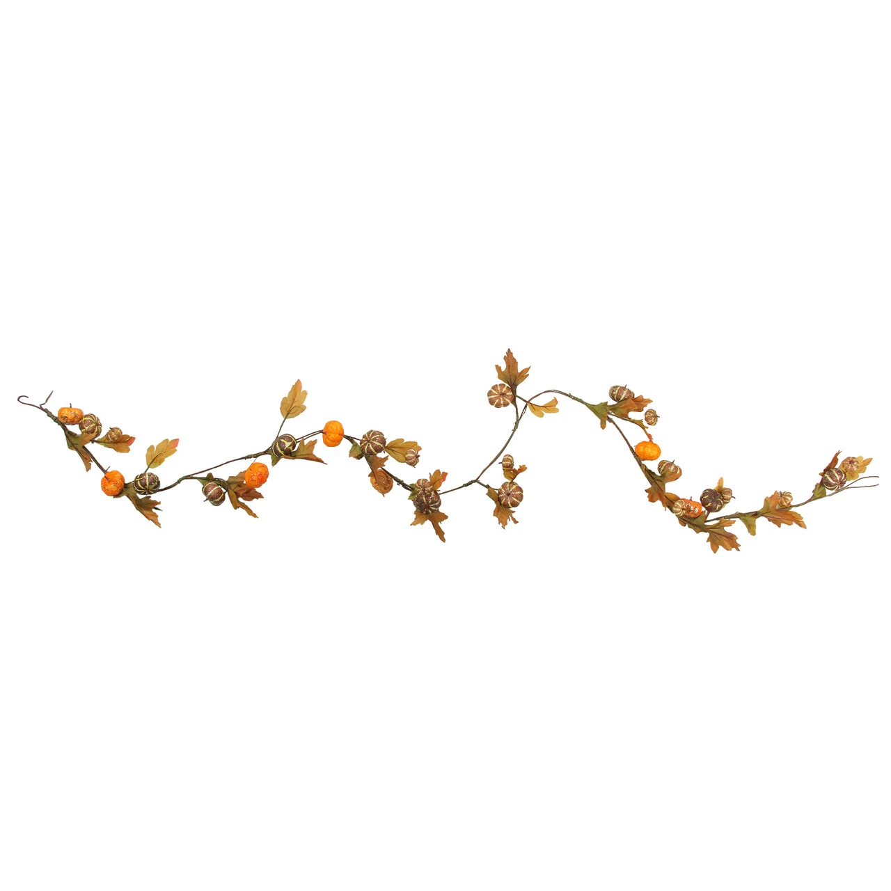 Northlight 4.75' X 1.5" Pumpkin And Fall Leaves Artificial Thanksgiving Garland - Unlit 1 Northlight 4.75' X 1.5" Pumpkin And Fall Leaves Artificial Thanksgiving Garland - Unlit