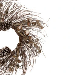 Northlight Iced Pine Cones And Bells Christmas Twig Wreath, 20-Inch, Unlit -Chic Christmas Decoration northlight nl00308 2 updated 74706.1655486548