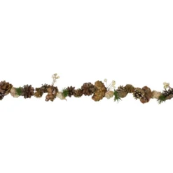 Northlight 5.5' X 3" Autumn Harvest Pine Cone Artificial Glittered Garland - Unlit -Chic Christmas Decoration northlight nl00506 2 32224.1587643980