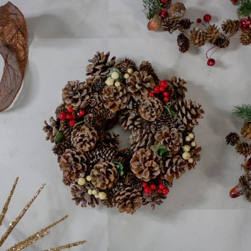 Northlight Pine Cones And Berries Artificial Christmas Wreath - 10.25-Inch, Unlit 2 Northlight Pine Cones And Berries Artificial Christmas Wreath - 10.25-Inch, Unlit - Image 2