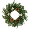 Northlight Pine Cones And Stars Pine Sprig Christmas Wreath, 10-Inch, Unlit