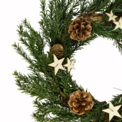 Northlight Pine Cones And Stars Pine Sprig Christmas Wreath, 10-Inch, Unlit -Chic Christmas Decoration northlight nl00527 2 45462.1588344494