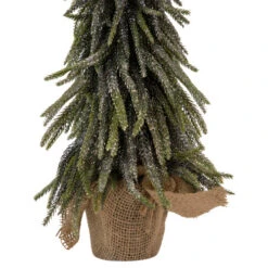 Northlight 20" Downswpt Glittered Pine Tree In Burlap Base - Unlit -Chic Christmas Decoration northlight nl00990 3 48801.1664293521