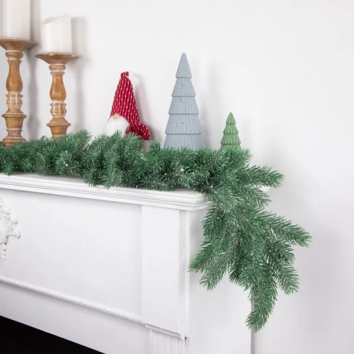 Northlight 6' X 7" Frosted And Dusted Green Pine Artificial Christmas Garland - Unlit 2 Northlight 6' X 7" Frosted And Dusted Green Pine Artificial Christmas Garland - Unlit - Image 2