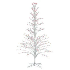 Northlight 6' White Cascade Twig Tree Christmas Outdoor Decoration - Multi Lights
