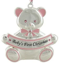 Northlight 3" Pink And Silver Teddy Bear 'Baby's First Christmas' Ornament 5 Northlight 3" Pink And Silver Teddy Bear 'Baby's First Christmas' Ornament -Chic Christmas Decoration northlight nl01096 3 37730.1599787104