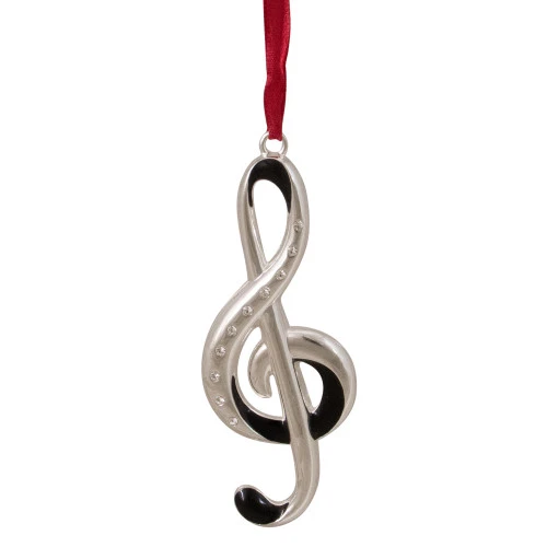Northlight 4" Silver And Black Clef Music Note European Crystals Christmas Ornament 1 Northlight 4" Silver And Black Clef Music Note European Crystals Christmas Ornament