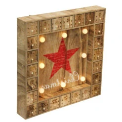 Northlight 14" Pre-Lit Brown And Red LED Advent Calendar Christmas Wall Decor -Chic Christmas Decoration northlight nl01268 3 28171.1665611031
