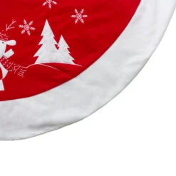 Northlight 48" Red And White Winter Reindeer Embroidered Christmas Tree Skirt -Chic Christmas Decoration northlight nl01831 4 updated 40867.1663687955