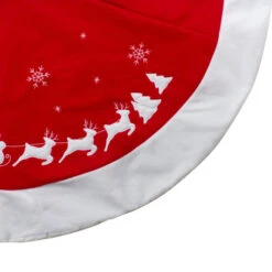 Northlight 48" Red Sleigh And Reindeer Embroidered Christmas Tree Skirt -Chic Christmas Decoration northlight nl01832 4 updated 99238.1612412059