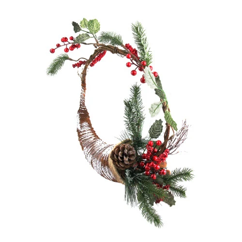 Northlight Frosted Cornucopia Artificial Christmas Wreath - 14-Inch, Unlit 3 Northlight Frosted Cornucopia Artificial Christmas Wreath - 14-Inch, Unlit - Image 3