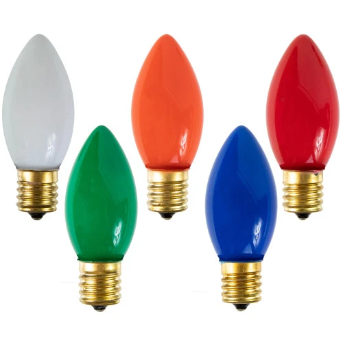 Northlight Pack Of 25 C9 Multi-Color Opaque Christmas Replacement Bulbs 1 Northlight Pack Of 25 C9 Multi-Color Opaque Christmas Replacement Bulbs