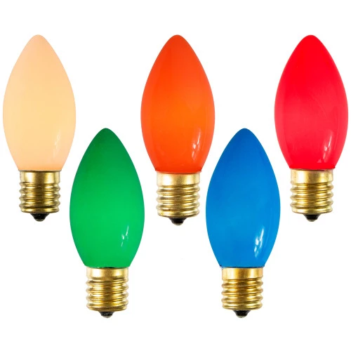 Northlight Pack Of 25 C9 Multi-Color Opaque Christmas Replacement Bulbs 2 Northlight Pack Of 25 C9 Multi-Color Opaque Christmas Replacement Bulbs - Image 2