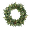 Northlight Pre-Lit Mixed Winter Pine Artificial Christmas Wreath - 30 Inch, Clear Lights