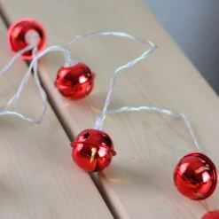 Northlight 8 Battery Operated Red LED Jingle Bell Christmas Lights - Clear Wire -Chic Christmas Decoration northlight pw2091061 3 76359.1600391939