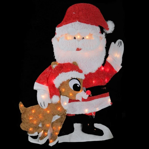 Northlight 32" Red And White Prelit Waving Santa Claus Christmas Outdoor Decor 2 Northlight 32" Red And White Prelit Waving Santa Claus Christmas Outdoor Decor - Image 2