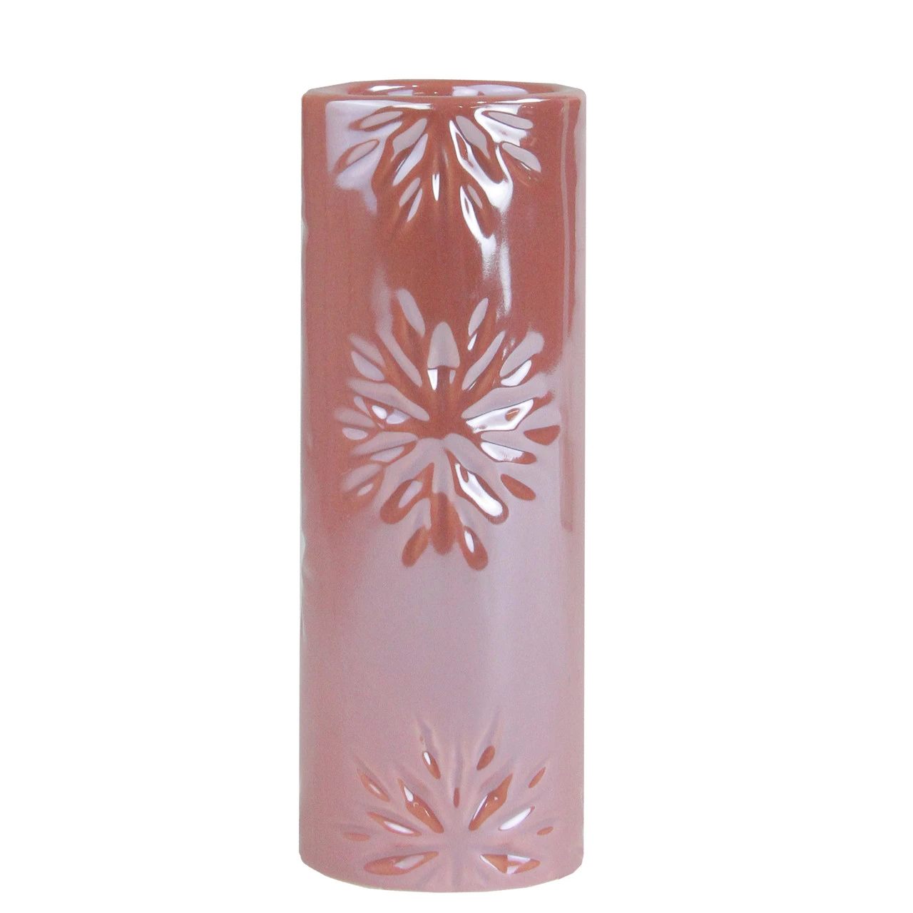 Northlight 6.5" Tall Pearly Pink Snowflake Christmas Candle Holder 1 Northlight 6.5" Tall Pearly Pink Snowflake Christmas Candle Holder