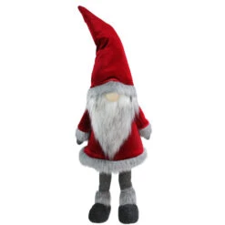 Northlight 59" Red And Grey Santa Gnome Christmas Figurine