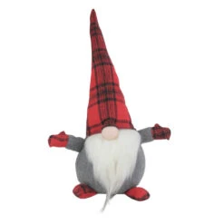 Northlight 26" Red And Black Plaid Christmas Gnome Tabletop Decor