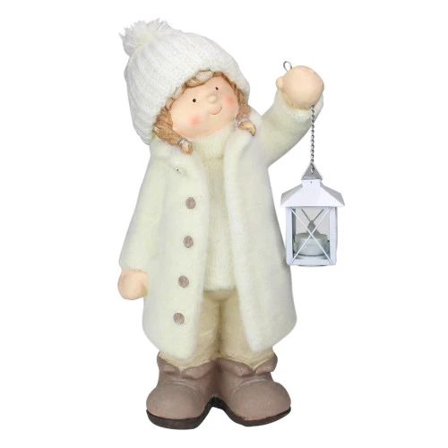 Northlight 17.25" Winter Girl In White Holding A Tealight Lantern Christmas Tabletop Figurine 1 Northlight 17.25" Winter Girl In White Holding A Tealight Lantern Christmas Tabletop Figurine