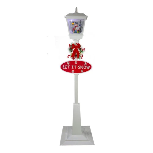 Northlight 70.75" White Lighted Musical Snowman Christmas Street Lamp 1 Northlight 70.75" White Lighted Musical Snowman Christmas Street Lamp