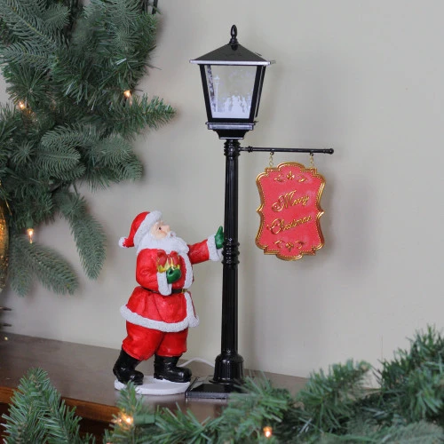 Northlight 14.5" Mini Snowing Street Lamp And Santa Claus Christmas Table Top Display 3 Northlight 14.5" Mini Snowing Street Lamp And Santa Claus Christmas Table Top Display - Image 3