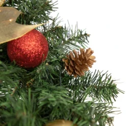 Northlight Pre-Lit Pine Cone And Gifts Artificial Christmas Wreath, 24-Inch, Warm Clear LED Lights -Chic Christmas Decoration northlight s04190 3 updated 06733.1661886212