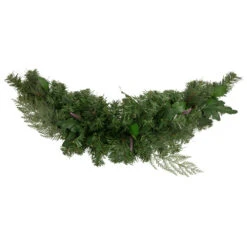 Northlight 30" Pine Branches With Assorted Foliage Artificial Christmas Swag, Unlit