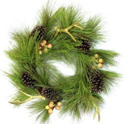 Northlight Pine Needles With Cones And Antlers Spring Floral Wreath - 30-Inch, Unlit