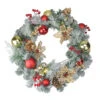 Northlight Red And Gold Ornaments With Berries Artificial Christmas Wreath - 24-Inch, Unlit