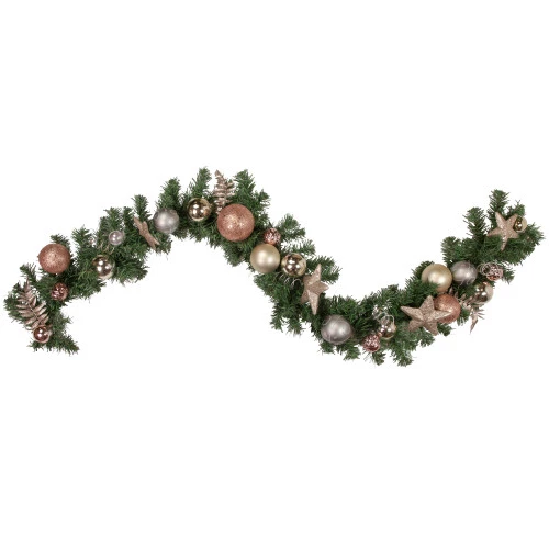 Northlight 6' X 12" Green Foliage With Stars And Ornaments Artificial Christmas Garland, Unlit 1 Northlight 6' X 12" Green Foliage With Stars And Ornaments Artificial Christmas Garland, Unlit