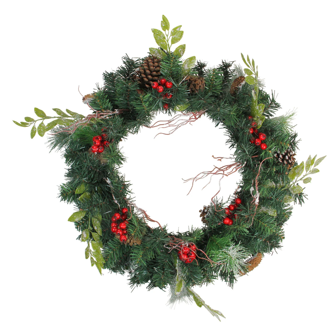 Northlight Pre-Decorated Frosted Pinecone And Berry Artificial Christmas Wreath - 24-Inch, Unlit 1 Northlight Pre-Decorated Frosted Pinecone And Berry Artificial Christmas Wreath - 24-Inch, Unlit