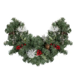 Northlight 26" Pre-Decorated Frosted Pinecone And Berry Artificial Christmas Swag, Unlit