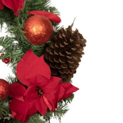 Northlight Poinsettia With Pinecone And Ball Artificial Christmas Wreath, 24-Inch, Unlit 6 Northlight Poinsettia With Pinecone And Ball Artificial Christmas Wreath, 24-Inch, Unlit -Chic Christmas Decoration northlight s84896 3 updated 62720.1659648248