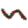 Northlight 6' X 9" Red Pre-Decorated Poinsettia And Pine Cone Artificial Christmas Garland - Unlit