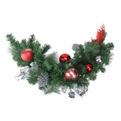 Northlight 26" Red Pine Cone And Ornaments Artificial Christmas Swag - Unlit