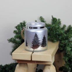 Northlight 6" Gray And Silver Tree Silhouette Christmas Pillar Candle Holder -Chic Christmas Decoration northlight sd37702 3 34769.1600218898