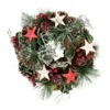 Northlight Apples, Stars And Pine Cones Frosted Artificial Christmas Wreath, 10-Inch, Unlit
