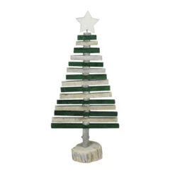 Northlight 20.25" Green And Natural Spiraled Christmas Tree Tabletop Decor