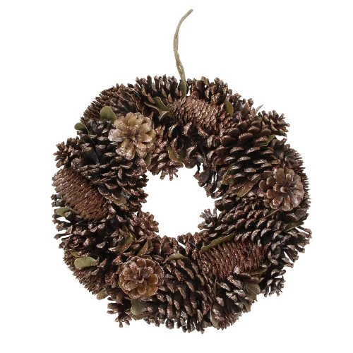Northlight Brown Assorted Pine Cone Wooden Christmas Wreath - 13-Inch, Unlit 1 Northlight Brown Assorted Pine Cone Wooden Christmas Wreath - 13-Inch, Unlit