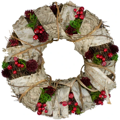 Northlight Natural Twig And Birch Wood Pine Cone Artificial Christmas Wreath - 13-Inch, Unlit 1 Northlight Natural Twig And Birch Wood Pine Cone Artificial Christmas Wreath - 13-Inch, Unlit