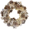 Northlight White Driftwood And Pine Cone Artificial Christmas Wreath - 13-Inch Unlit