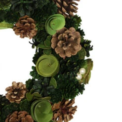 Northlight Green Wooden Rose And Pine Cone Artificial Christmas Wreath, 13.5-Inch, Unlit 5 Northlight Green Wooden Rose And Pine Cone Artificial Christmas Wreath, 13.5-Inch, Unlit -Chic Christmas Decoration northlight sh36220 2 52462.1665610426