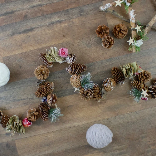 Northlight 5' Country Rustic Frosted Pine Cone Artificial Christmas Garland - Unlit - 31741690 2 Northlight 5' Country Rustic Frosted Pine Cone Artificial Christmas Garland - Unlit - 31741690 - Image 2