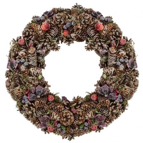 Northlight Sugared Purple Flowers And Pine Cones Artificial Christmas Wreath - 20-Inch, Unlit 1 Northlight Sugared Purple Flowers And Pine Cones Artificial Christmas Wreath - 20-Inch, Unlit