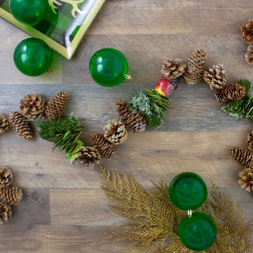 Northlight 5' X 5.25" Apples And Pine Cone Artificial Christmas Garland - Unlit 2 Northlight 5' X 5.25" Apples And Pine Cone Artificial Christmas Garland - Unlit - Image 2