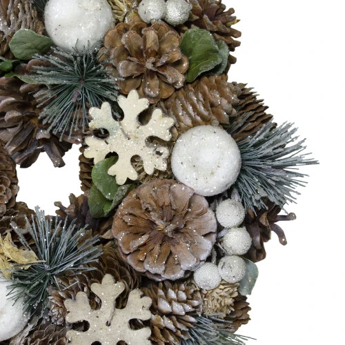 Northlight Frosted Glitter Pine Cone And Berries Artificial Christmas Wreath, 10.5-Inch, Unlit 3 Northlight Frosted Glitter Pine Cone And Berries Artificial Christmas Wreath, 10.5-Inch, Unlit - Image 3