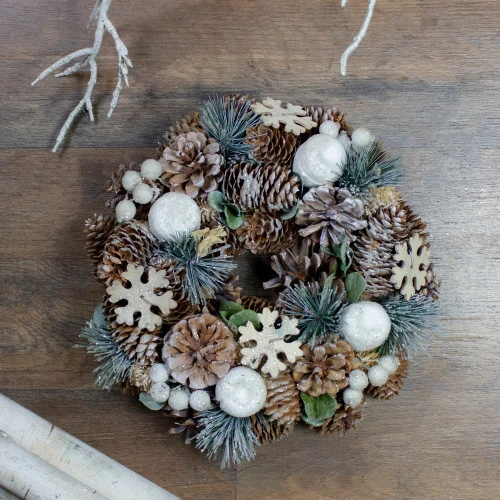 Northlight Frosted Glitter Pine Cone And Berries Artificial Christmas Wreath, 10.5-Inch, Unlit 2 Northlight Frosted Glitter Pine Cone And Berries Artificial Christmas Wreath, 10.5-Inch, Unlit - Image 2