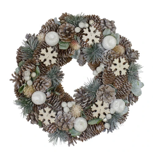Northlight Frosted Glitter Pine Cone And Fruit Artificial Christmas Wreath - 12.5-Inch, Unlit 1 Northlight Frosted Glitter Pine Cone And Fruit Artificial Christmas Wreath - 12.5-Inch, Unlit
